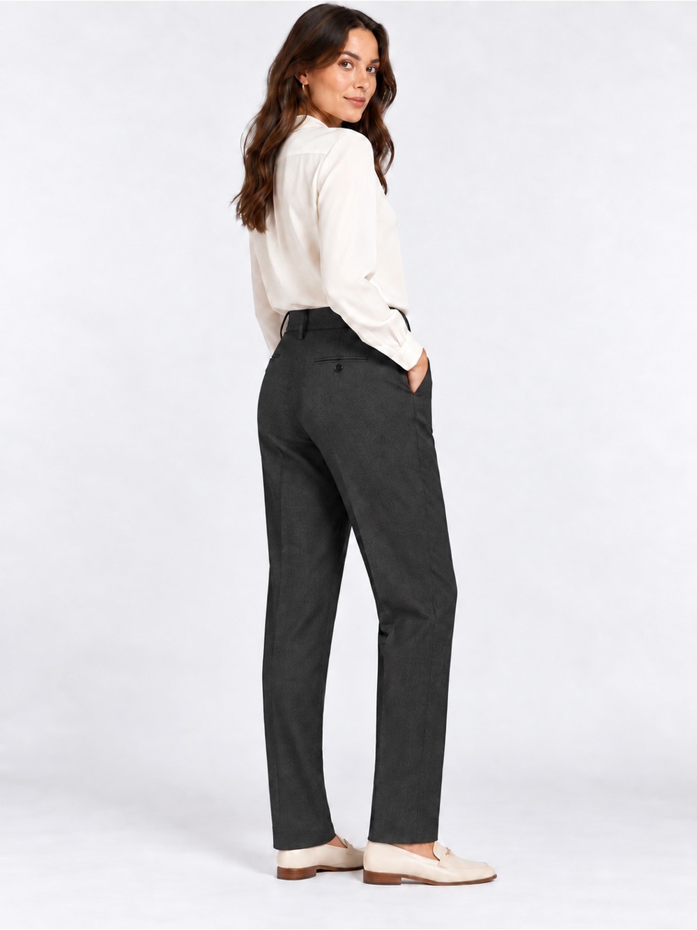 Gap Boy Fit Gray Slim Straight Trouser Pants Women Size 10